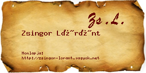 Zsingor Lóránt névjegykártya